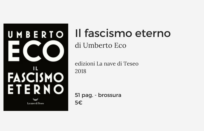 il fascismo eterno di umberto eco scheda libro