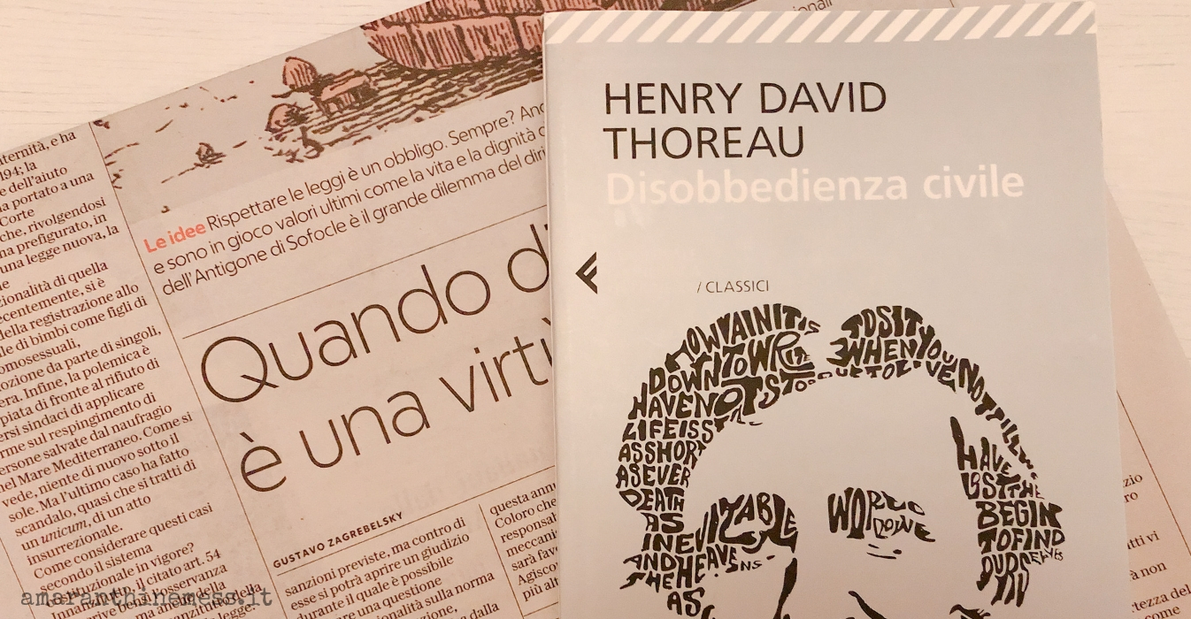 thoreau gustavo zagrebelsky disobbedienza