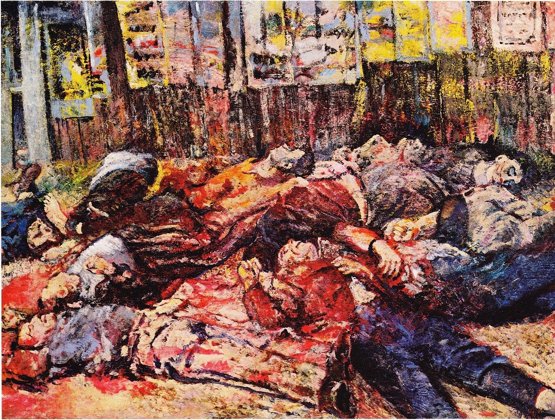 Aligi Sassu, Martiri di Piazzale Loreto o La guerra civile, olio su tela, 1944, Galleria nazionale d'arte moderna e contemporanea, Roma